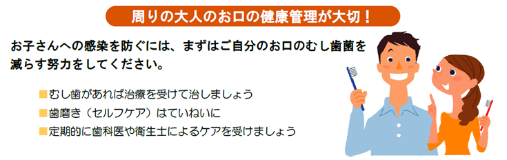 周りの大人のお口の健康管理が大切！
